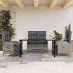 vidaXL 4-delige Tuinset met kussens poly rattan grijs, Tuin en Terras, Verzenden, Nieuw, Tuinset