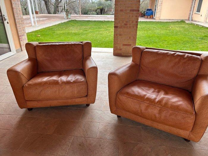 Baxter - Fauteuil (2) - Cuir - collection Bergère Longe, Antiquités & Art, Art | Objets design