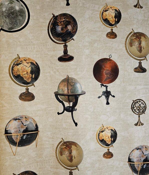 300x280cm! Stof Mappamondi Antichi exclusief - antiquair, Antiek en Kunst, Antiek | Tapijten, Tafelkleden en Textiel