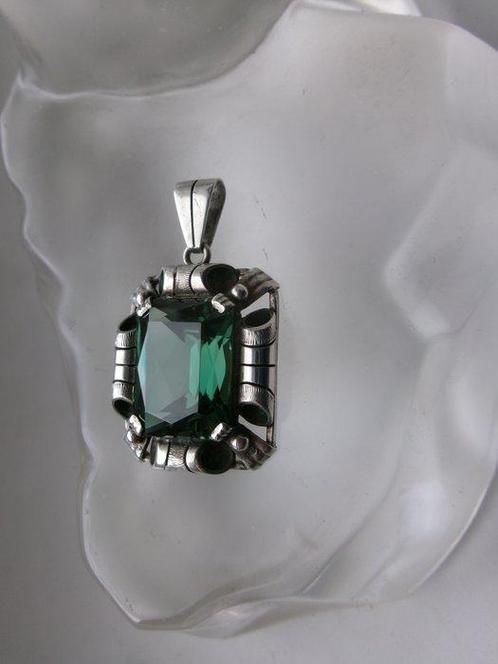 Zilver - Hanger - Art Deco-spinel, Antiek en Kunst, Kunst | Designobjecten