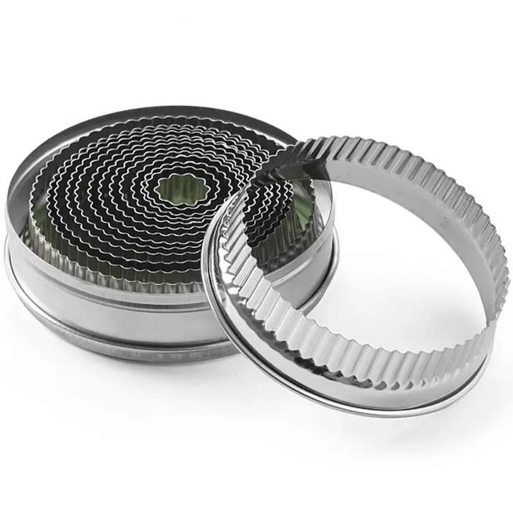 Uitsteekvormen | 14-delig | Rond | Gekarteld | Ø18-108mm, Zakelijke goederen, Horeca | Keukenapparatuur, Nieuw in verpakking, Verzenden