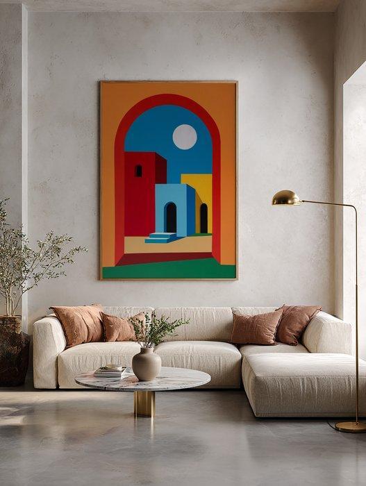 Nelson F. León - Ciudad de Color y Sombra XL- (NO Reserve), Antiek en Kunst, Kunst | Schilderijen | Modern