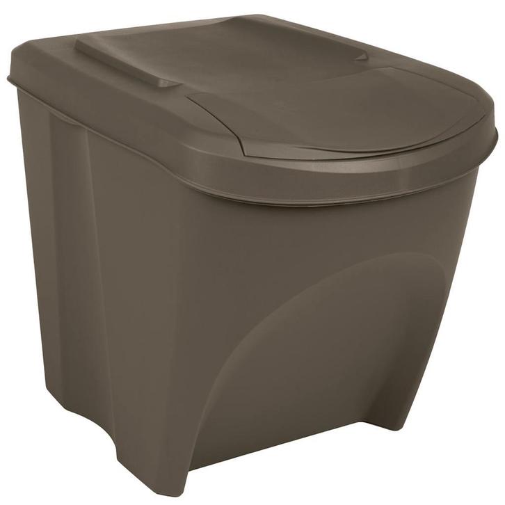 vidaXL Vuilnisbakken 3 st stapelbaar 75 L polypropeen grijs, Huis en Inrichting, Woonaccessoires | Prullenbakken, Nieuw, Verzenden