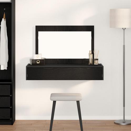 vidaXL Wand-Montage Make-Up Tafel in Zwart Eik, 100x40x70 cm, Huis en Inrichting, Tafels | Kaptafels, Nieuw, Verzenden
