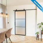 Stalen Schuifdeur - 3 Vlaks - Maatwerk - Mat glas, Doe-het-zelf en Bouw, Raamkozijnen en Schuifdeuren, Nieuw, Metaal, Inclusief glas