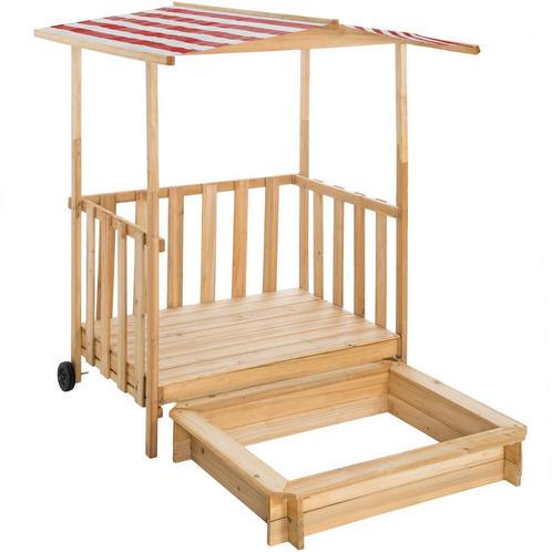 tectake Zandbak met overkapping 106x105x137cm - rood, Kinderen en Baby's, Speelgoed | Buiten | Zandbakken, Verzenden