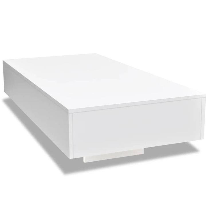 Salontafel Wit Hoogglans Rechthoekig | OP = OP | 60% Korting, Huis en Inrichting, Tafels | Salontafels, 100 tot 150 cm, Rechthoekig