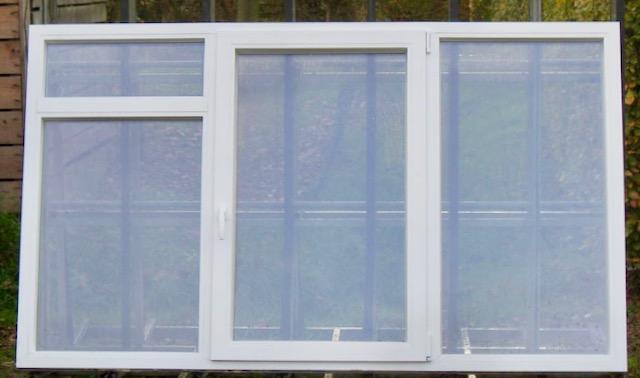 pvc raam , chassis , venster 235 x 137 wit / grijs aluminium, Doe-het-zelf en Bouw, Raamkozijnen en Schuifdeuren, Inclusief glas