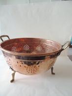 Vergiet - Mooie en grote zeef van massief koper en messing., Antiek en Kunst