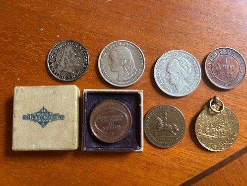 Nederland. Lot 7 coins and tokens, incl. silver  (Zonder, Postzegels en Munten, Munten | Nederland