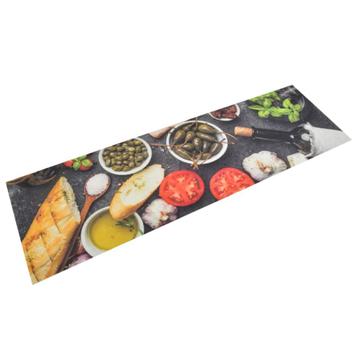 vidaXL Keukenmat wasbaar wijn- en dinerprint 45x150 cm, Verzenden