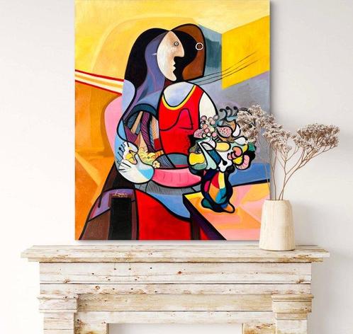 Frías - Mujer con flores (de la serie: Picasso en mi, Antiek en Kunst, Kunst | Schilderijen | Modern