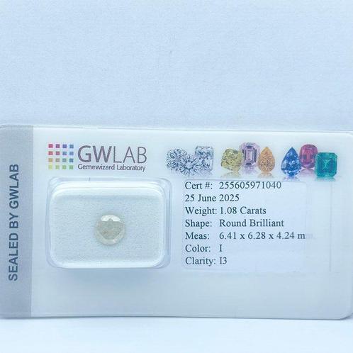 Zonder Minimumprijs - 1 pcs Diamant (Natuurlijk) - 1.08 ct -, Handtassen en Accessoires, Edelstenen