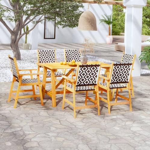 vidaXL 7-delige Tuinset massief acaciahout, Tuin en Terras, Tuinsets en Loungesets, Tuinset, Nieuw, Verzenden