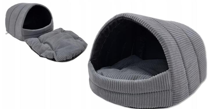 Hondenmand - hondencave - 45x49x36 cm - donkergrijs, Dieren en Toebehoren, Hondenmanden, Nieuw, Ophalen of Verzenden