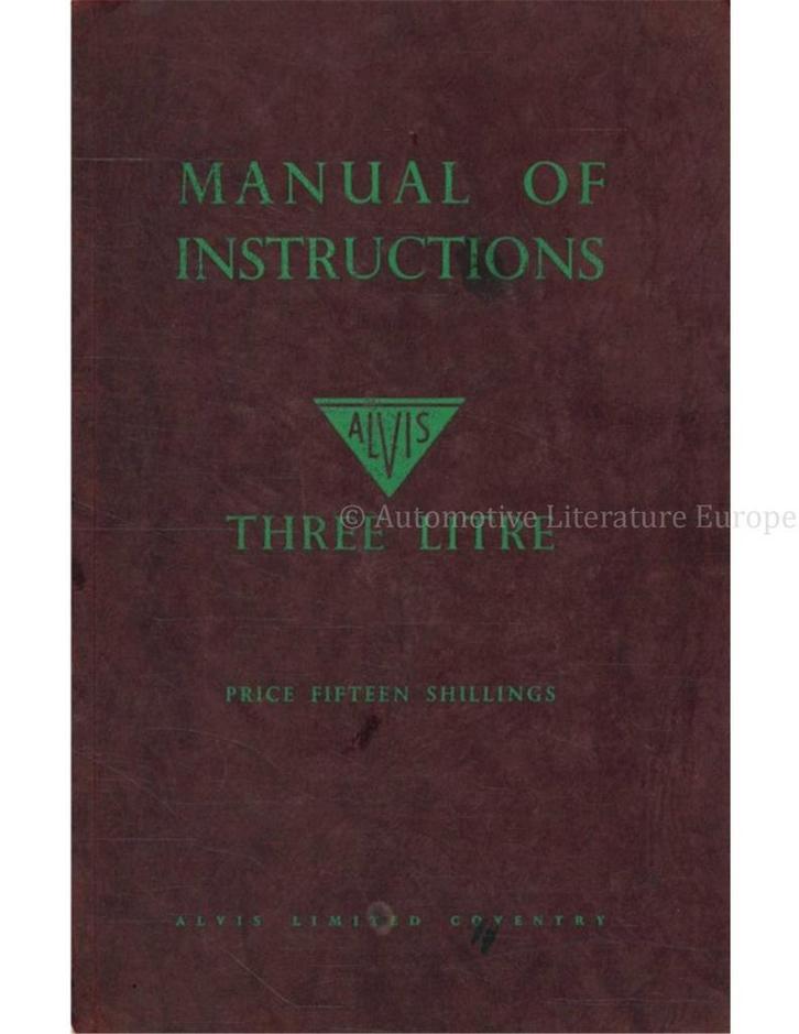 1953 ALVIS TREE LITRE INSTRUCTIEBOEKJE ENGELS, Auto diversen, Handleidingen en Instructieboekjes