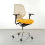 Orangebox ARA-EBA bureaustoel, geel / wit, 4D armleggers, Ophalen of Verzenden