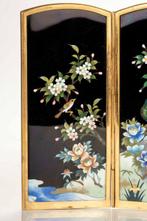 Kamerscherm - Emaille, Metaal, Een fijne vierkante cloisonné, Antiek en Kunst