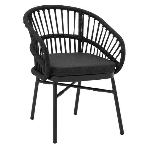 Stoel | NIKITA | Aluminium Rotan/Aluminium | Grey | Zwart, Zakelijke goederen, Horeca | Keukenapparatuur, Nieuw in verpakking