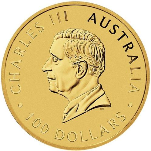 Australië. 100 Dollars 2025 Kangaroo, Känguru 1 oz Goldmünze, Postzegels en Munten, Edelmetalen en Baren
