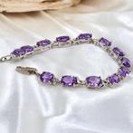 Zonder Minimumprijs - Armband Verguld Amethist - 18kt goud, Handtassen en Accessoires, Armbanden, Nieuw