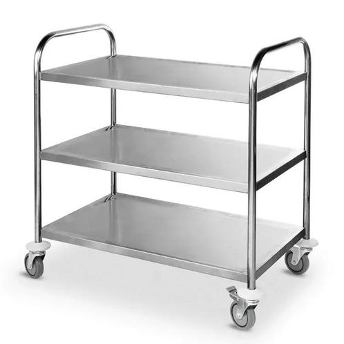 Serveerwagen | RVS | 3 Niveaus (830x510) | Wielen (Geremd), Zakelijke goederen, Horeca | Keukenapparatuur, Nieuw in verpakking