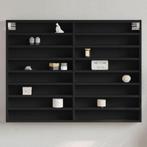 vidaXL Vitrinekast 100x8,5x75 cm bewerkt hout zwart, Verzenden, Nieuw
