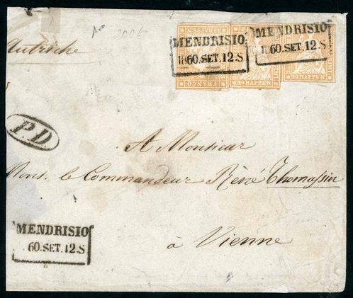 Zwitserland 1860 - Zwitserland Uitreizingsbrief -, Postzegels en Munten, Postzegels | Europa | België