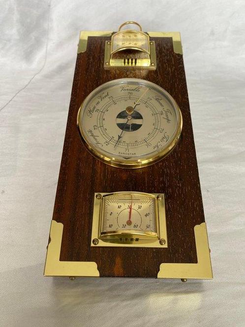 Maritieme objecten - Vintage weerstation met thermometer en, Antiek en Kunst, Curiosa en Brocante