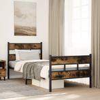 vidaXL Bedframe zonder matras metaal gerookt eikenkleurig, Huis en Inrichting, Slaapkamer | Bedden, Verzenden, Nieuw