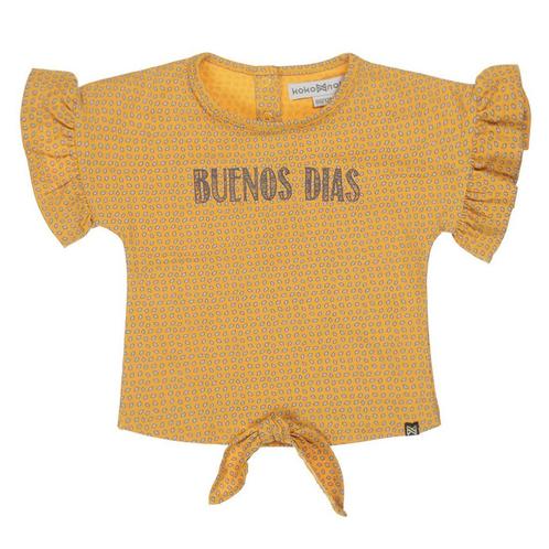 Koko Noko - T-shirt met knoop Ochre, Kinderen en Baby's, Kinderkleding | Maat 110, Meisje, Nieuw, Shirt of Longsleeve, Ophalen of Verzenden