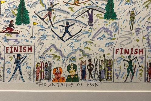 James Rizzi (1950-2011) - Mountains of Fun, original, Antiek en Kunst, Antiek | Overige Antiek