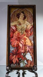 Goebel - Alphonse Mucha - Bocal - Glasbild Ruby - 33 x, Antiquités & Art, Antiquités | Verre & Cristal