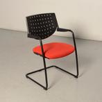 Frontseat vergaderstoel, rood, sledeframe, Huis en Inrichting, Stoelen, Ophalen of Verzenden, Gebruikt