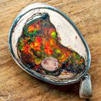 Opale de feu mexicaine noire très rare Pendentif Cristal, Collections, Collections Animaux