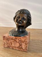 Hoofd - Busto di Fanciullo - Gepatineerd brons, Antiek en Kunst