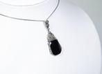 - Argent 925 - Onyx - Markasite - Collier avec pendentif, Antiquités & Art
