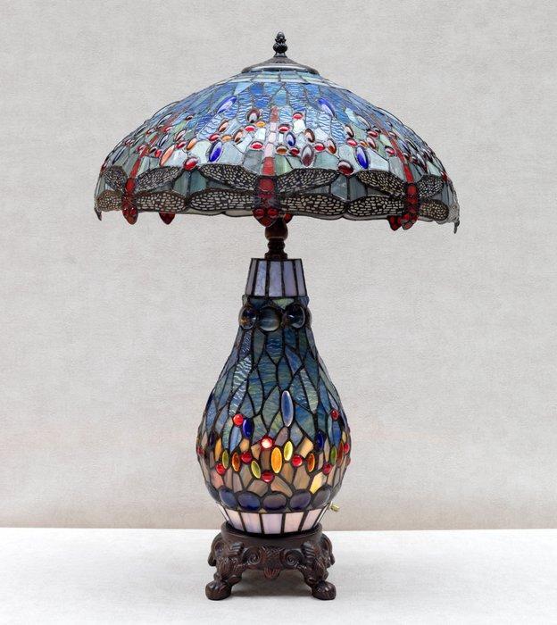 Lamp - Tiffany style - dragonfly - Messing, Glas, Antiquités & Art, Art | Objets design