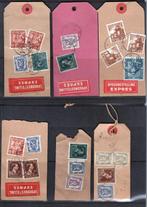 België 1944/1947 - Zes labels - gebruikt bij de verzending, Gestempeld