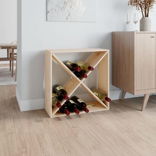 vidaXL Wijnkast 62x25x62 cm massief grenenhout, Maison & Meubles, Accessoires pour la Maison | Porte-bouteilles, Envoi