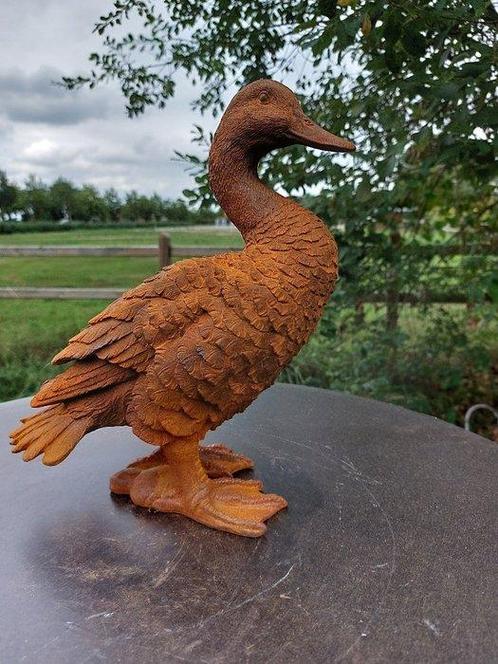 Beeld, garden statue of metal duck - 30 cm - Gietijzer, Antiek en Kunst, Kunst | Designobjecten