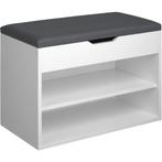 tectake Schoenenkast Jasmina met zitkussen 60x30x43,5cm - wi, Verzenden, Nieuw