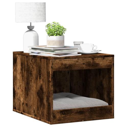 vidaXL Kattenbakkast 47x59x42 cm bewerkt hout gerookt, Dieren en Toebehoren, Katten-accessoires, Nieuw, Verzenden