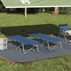 vidaXL Opvouwbaar Campingbed 2 pcs Blauw 194 x 62,5 x 42,5, Caravans en Kamperen, Kampeeraccessoires, Verzenden, Nieuw