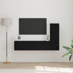 vidaXL Tv-kastenset 3 pcs Zwart eikenhout Small 30.5 x 30 x, Huis en Inrichting, Verzenden, Nieuw