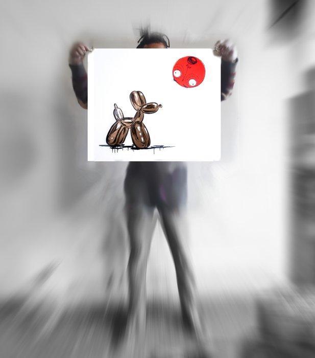 Utopia - UTOPIA x JEFF KOONS -Gold Balloon Dog and Bubble-, Antiek en Kunst, Kunst | Designobjecten