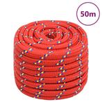 vidaXL Boottouw 20 mm 50 m polypropyleen rood, Verzenden, Nieuw