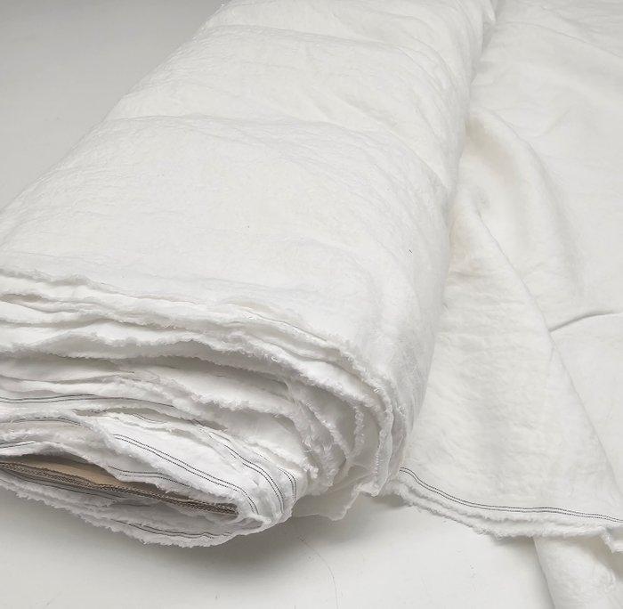 Puur LINO 100% nobele vezel Natuurlijk wit Niet strijken -, Antiek en Kunst, Antiek | Tapijten, Tafelkleden en Textiel