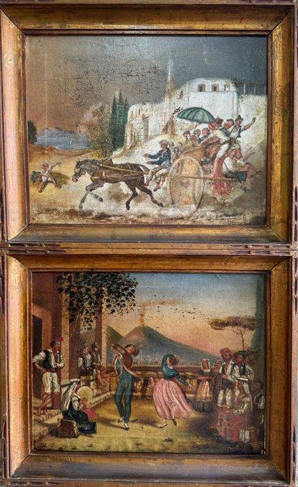 Italiaanse school (XVIII) - Scene di vita popolare, Antiek en Kunst, Kunst | Schilderijen | Klassiek