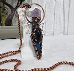 Blue Agate, Obsidian & Amethyst Met de hand gemaakt Drieling